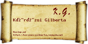 Körözsi Gilberta névjegykártya